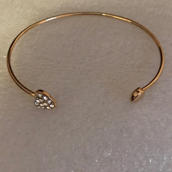 2 for $12 Adjustable Love Heart Silver and Gold-tone Bangle Bracelets for sale - Picture 9 of 15
